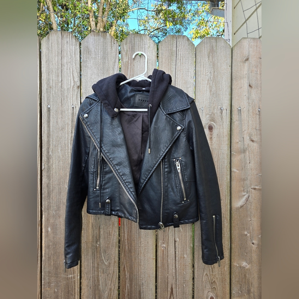 Blank Nyc Hooded Faux Leather Jacket